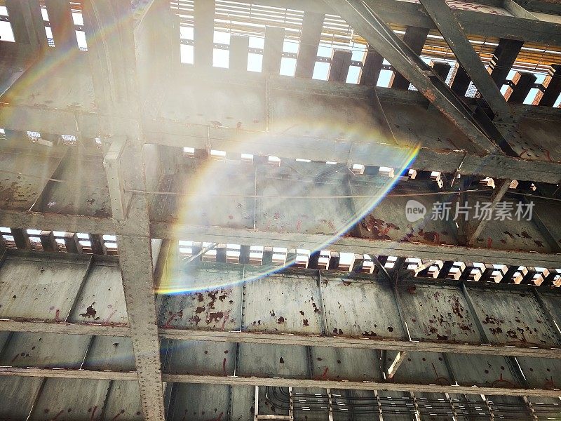 Steel Structure Holding Up an Elevated Train Platform